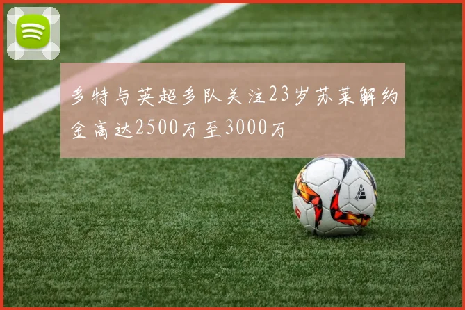 多特与英超多队关注23岁苏莱解约金高达2500万至3000万